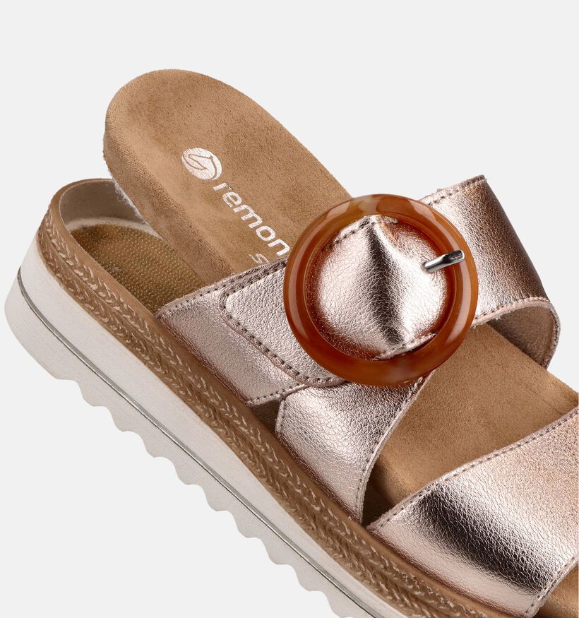Remonte Gouden Slippers met sleehak voor dames (370458) - geschikt voor steunzolen