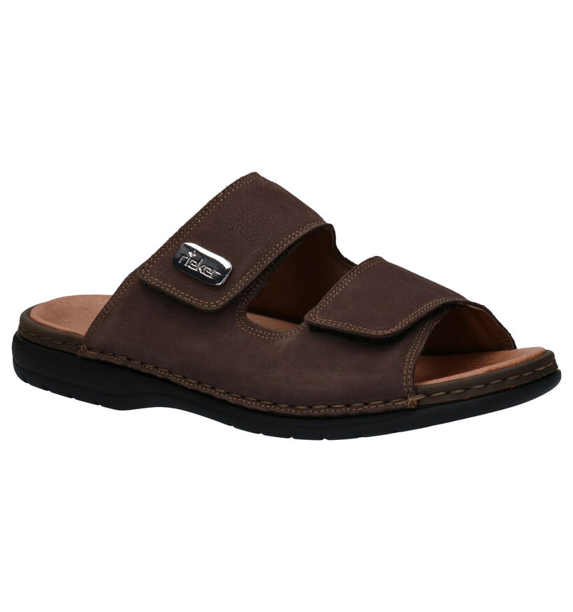 Rieker Nu-pieds à scratch en Noir pour hommes (366091)
