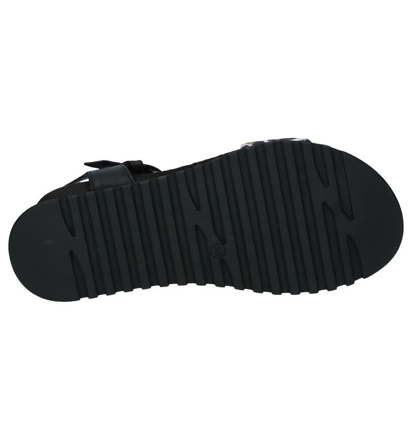 Zwarte Sandalen met Sleehak Mjus in leer (243075)