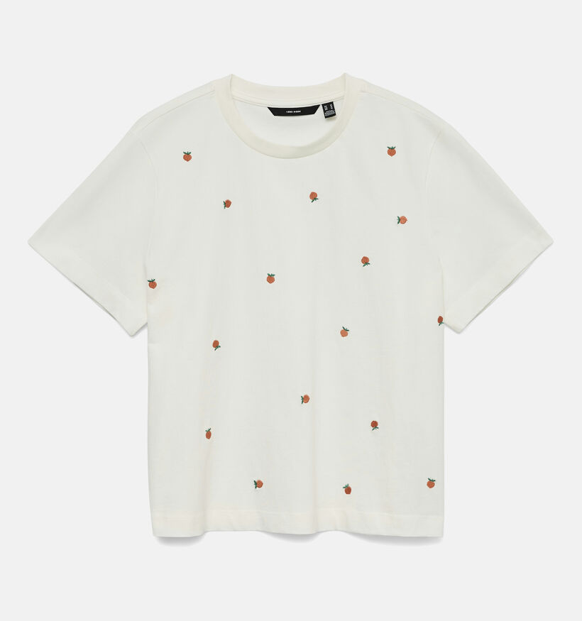 Vero Moda Sola Mette Peach Witte T-shirt voor dames (369397)