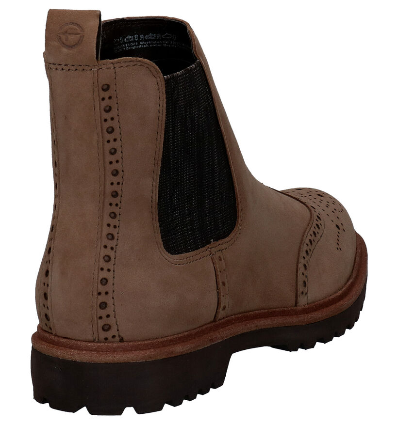 Tamaris TOUCH it Bottines Chelsea en Taupe en nubuck (280702)