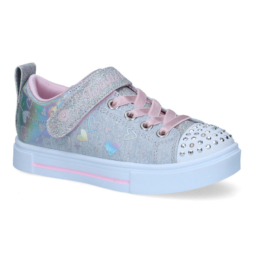 Skechers Twinkle Toes Zilveren Sneakers voor meisjes (310620)