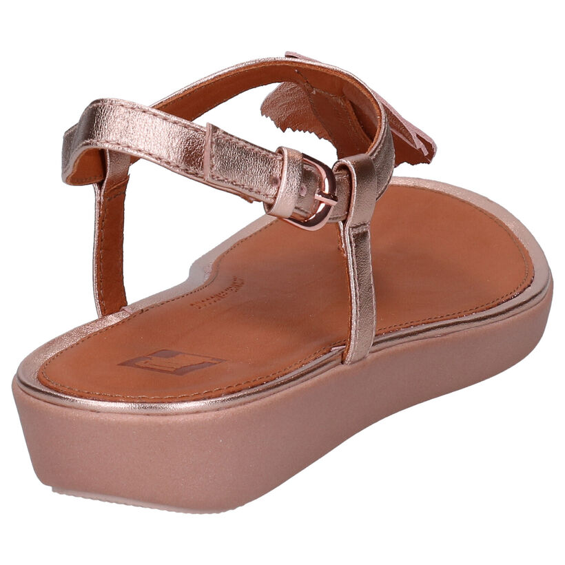 FitFlop Tia Feather Sandales en Rose gold en cuir (286115)
