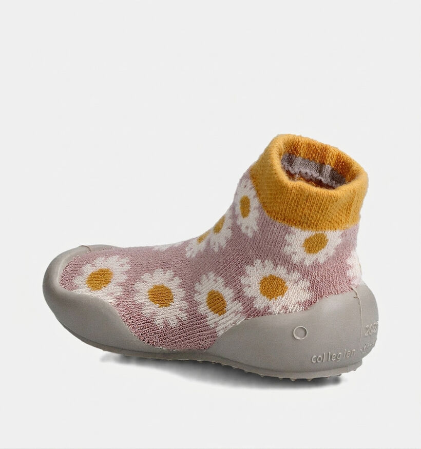 Coll&eacute;gien Pantoufles ferm&eacute;es en Lilas Fleurs pour filles (364994) - pour semelles orthop&eacute;diques
