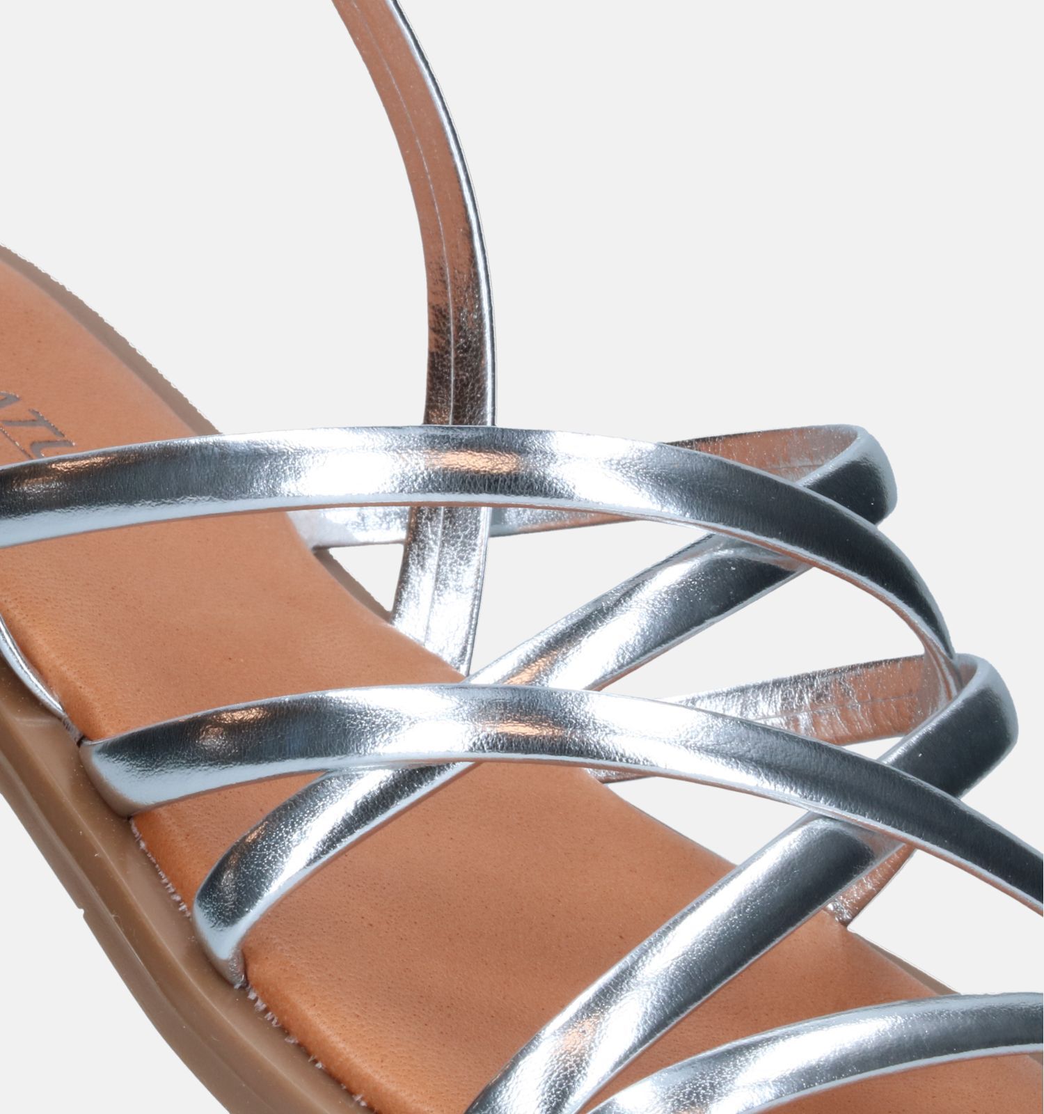 Signatur Zilveren Platte sandalen Dames Sandalen Online op