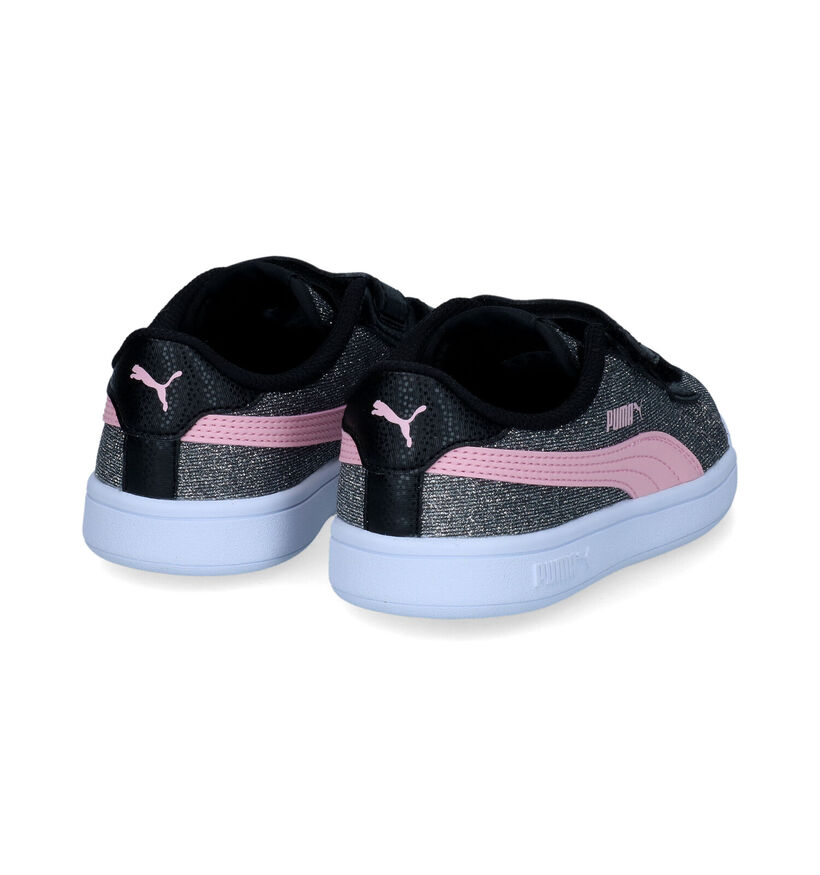 Puma Smash V2 Glitz Glam Zwarte Sneakers in kunstleer (311301)