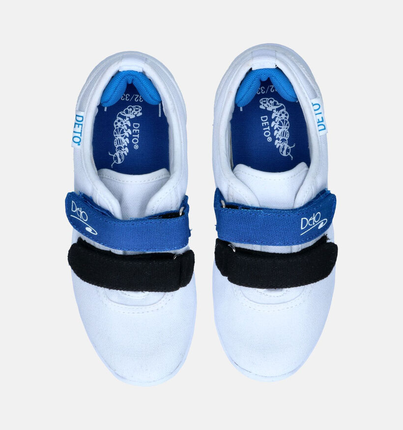 Deto Witte Turnpantoffels met Velcro voor jongens (310450) - geschikt voor steunzolen