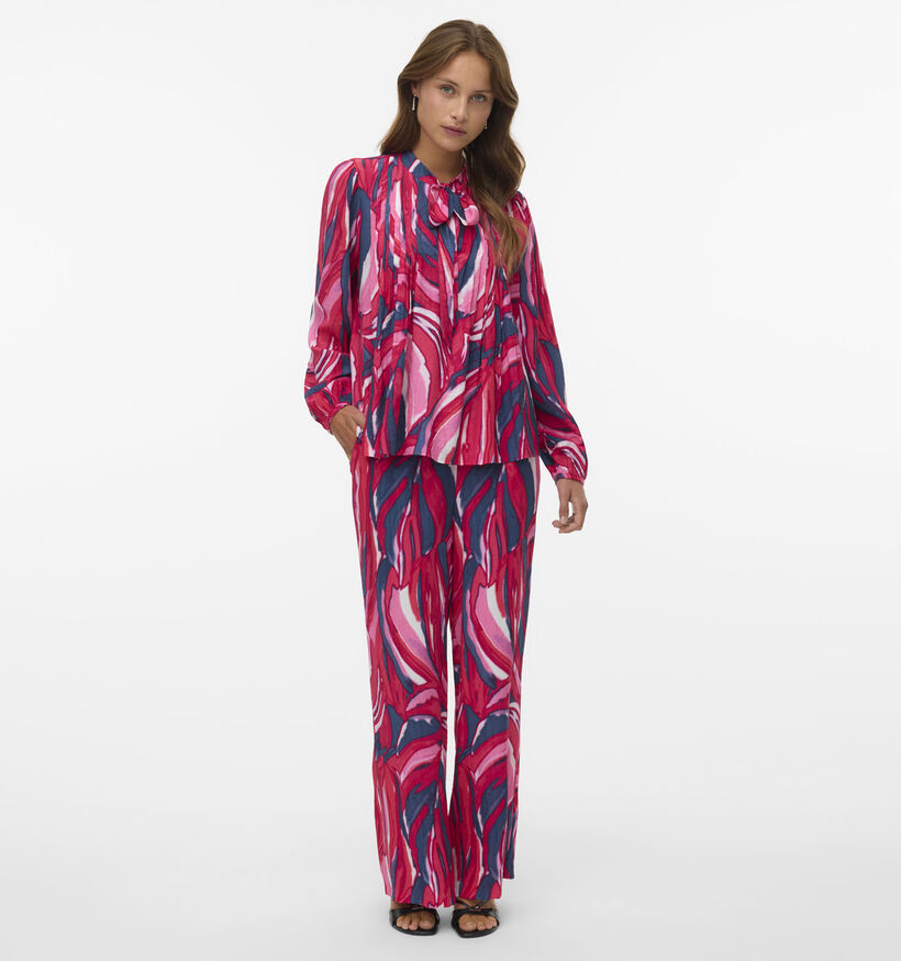 Vero Moda Vera Violet Pantalon en Rose/Bleu pour femmes (367227)