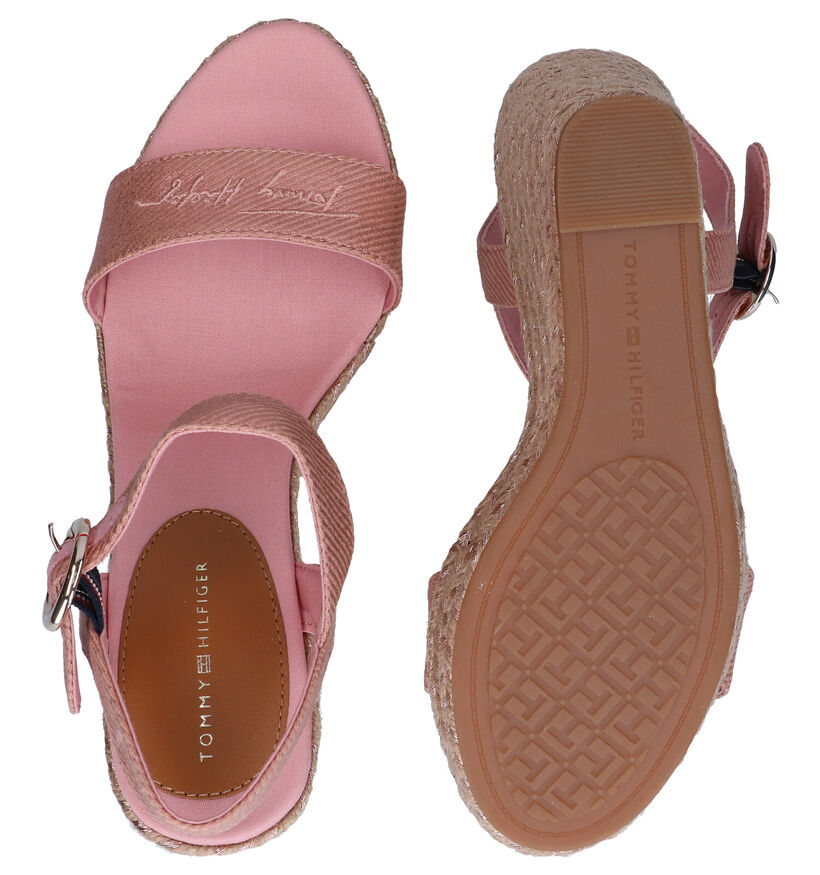 Tommy Hilfiger Signature Ecru Sandalen in stof (285447)