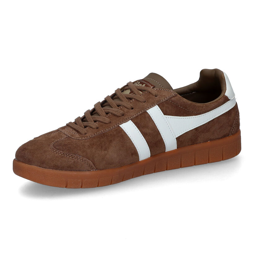 Gola Hurricane Suede Baskets en Beige pour hommes (336324) - pour semelles orthopédiques