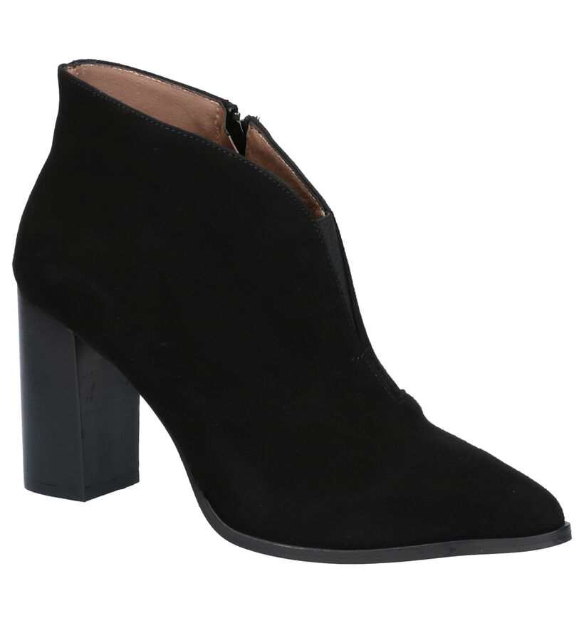 Via Limone Enkellaarzen Zwart in nubuck (265032)