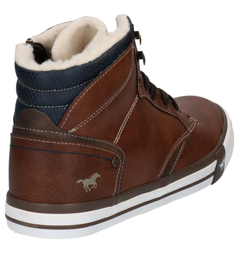 Mustang Cognac Hoge Schoenen in kunstleer (277295)