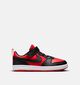 Nike Court Borough Low Zwarte/Rode Sneakers voor jongens, meisjes (359838) - geschikt voor steunzolen