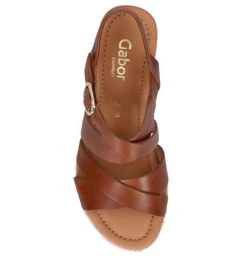 Cognac Sandalen Gabor Comfort in leer (245553)