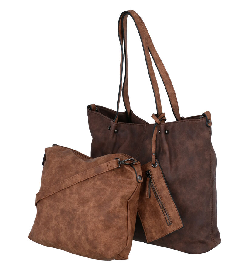 Emily & Noah Grijze Bag in Bag Shopper Tas in kunstleer (284365)