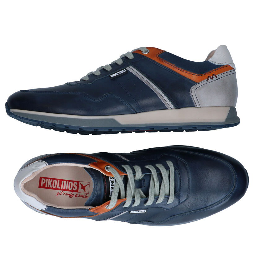 Pikolinos Blauwe Veterschoenen in leer (299926)