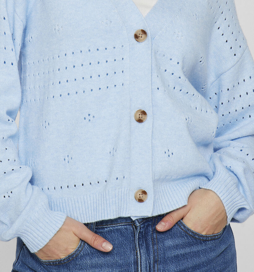 Vila Ril Cardigan avec boutons en Bleu pour femmes (351757)