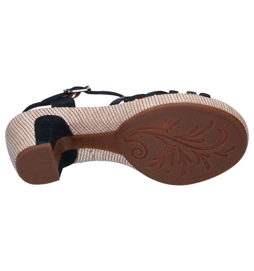 Donkerblauwe Sandalen Gabor Comfort in lakleer (237753)