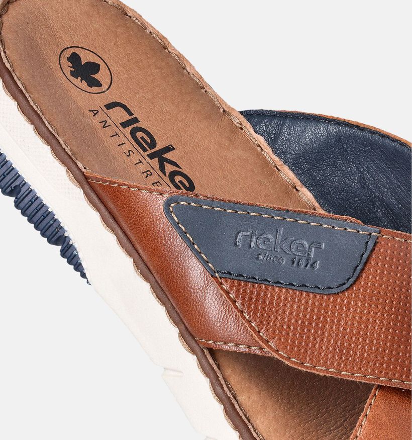 Rieker Nu-pieds casual en Camel pour hommes (354824)