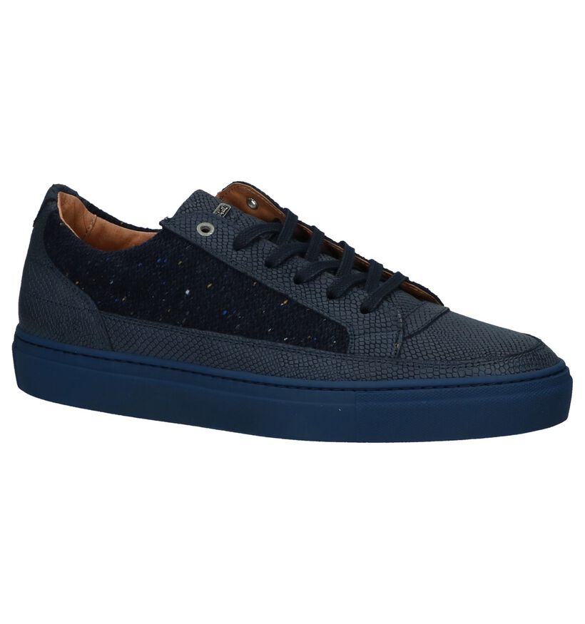 Donkerblauwe Olivier Strelli Casual Veterschoenen in leer (232392)