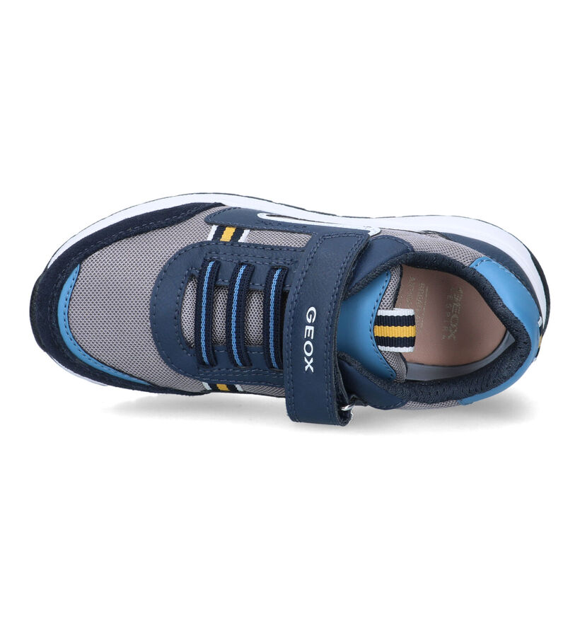Geox Briezee Blauwe Velcroschoenen in stof (326615)