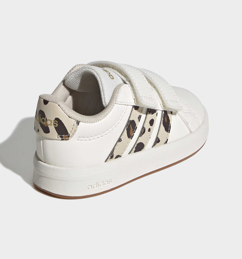 adidas Grand Court 3.0 Witte/Leopard Sneakers voor meisjes (366993) - geschikt voor steunzolen