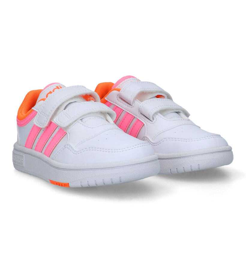 adidas Hoops 3.0 Baskets en Blanc pour filles (318958) - pour semelles orthopédiques