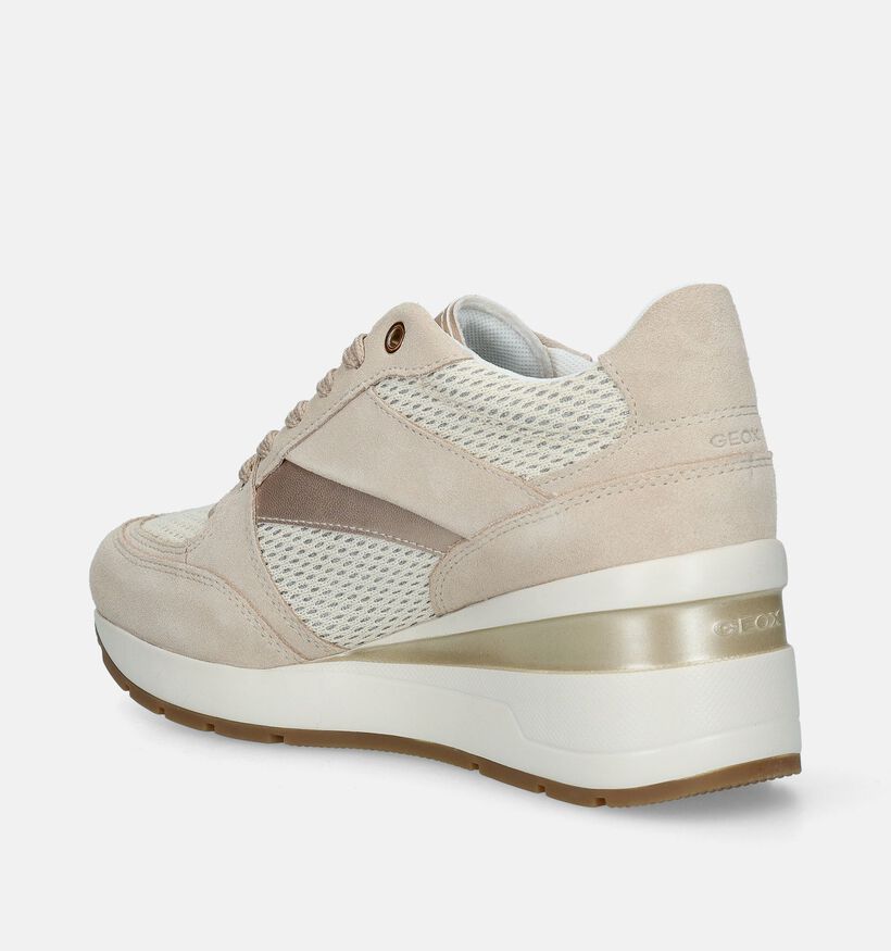 Geox Zosma Baskets avec talon compensé en Beige pour femmes (335653)