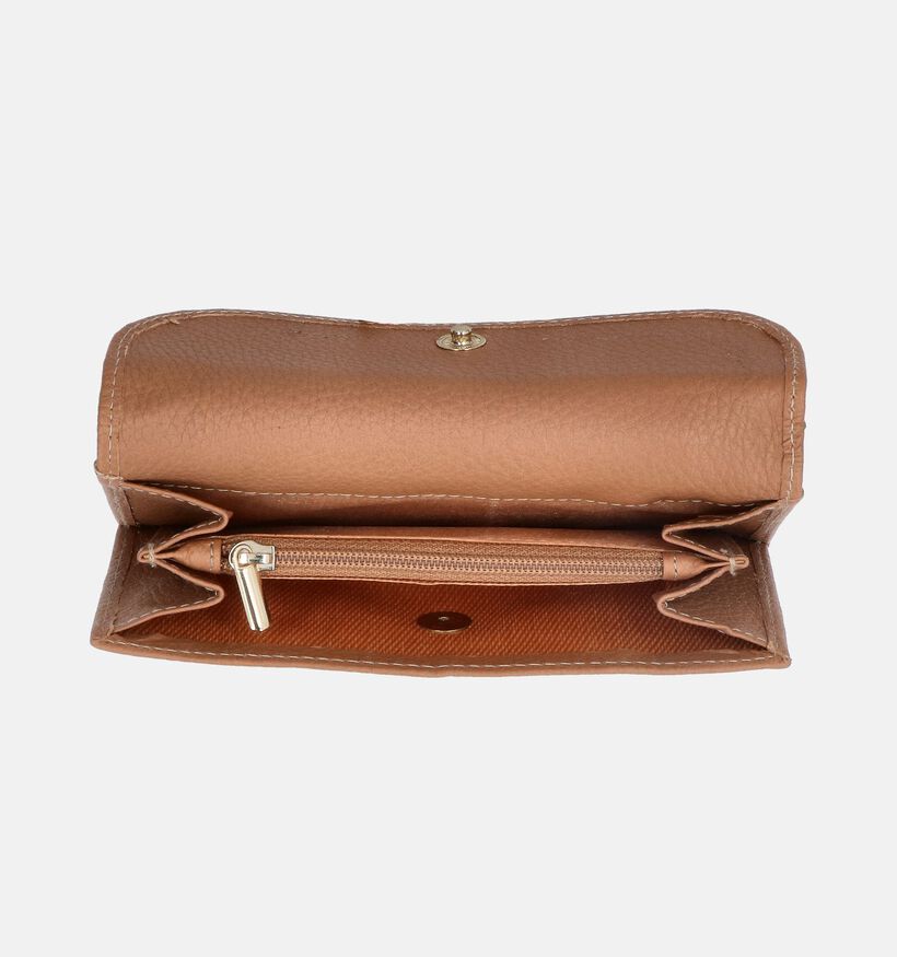 Crinkles Porte-monnaie à rabat en Cognac pour femmes (358509)