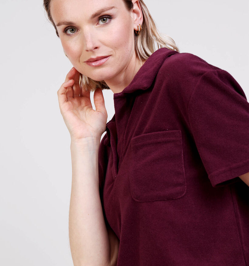 JDY Terry Collar Bordeaux Polo T-shirt voor dames (374846)