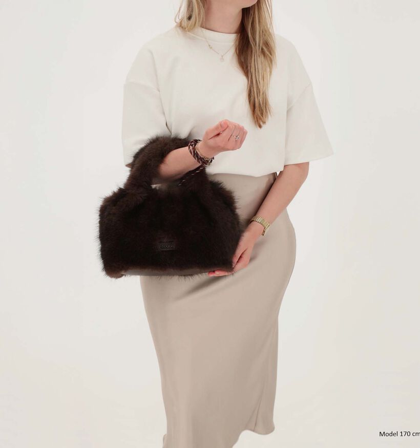 Charm London Antarctica Fluffy Handtas Donkerbruin voor dames (380953)