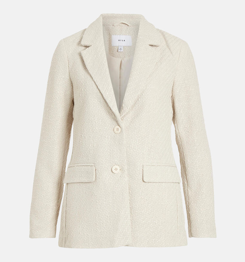 Vila Emmi Beige Bouclé blazer voor dames (328924)