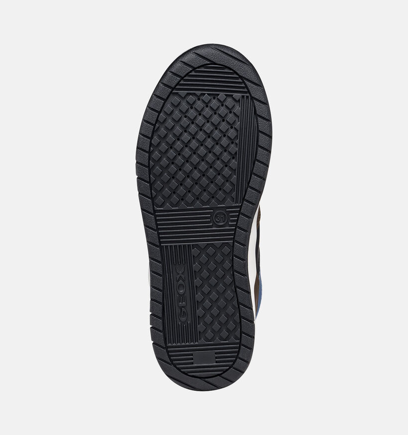 Geox Perth Boy Baskets montantes en Brun fonc&eacute; pour gar&ccedil;ons (376233) - pour semelles orthop&eacute;diques