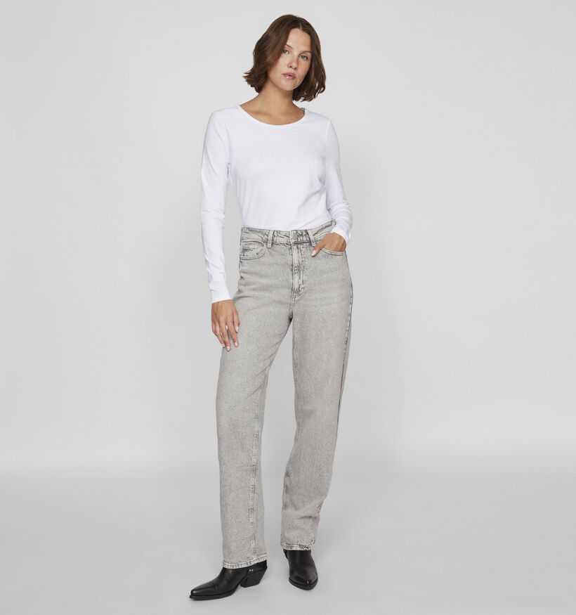Vila Kelly Grijze Straight leg jeans L32 voor dames (346113)