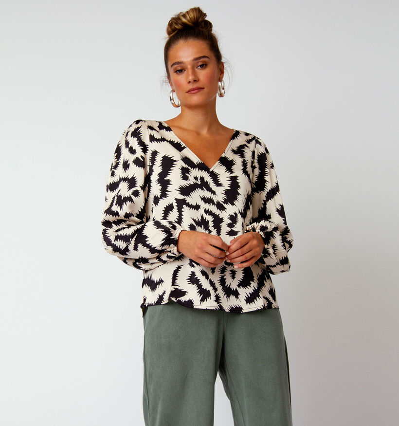 Vila Zoe Zwarte/Ecru Blouse voor dames (325094)