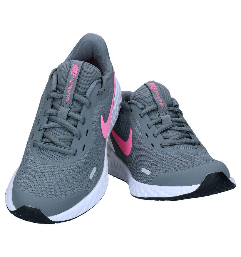 Nike Revolution 5 Baskets en Rose en textile (283831)