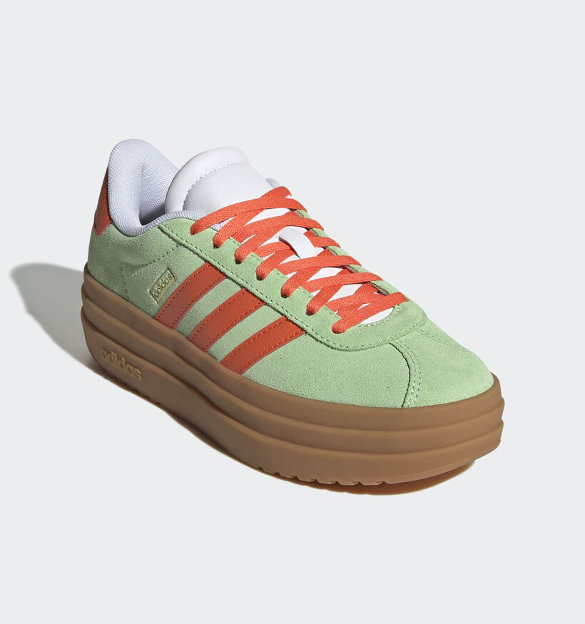 adidas VL Court Bold Groene/Oranje Sneakers voor jongens, meisjes (366062) - geschikt voor steunzolen