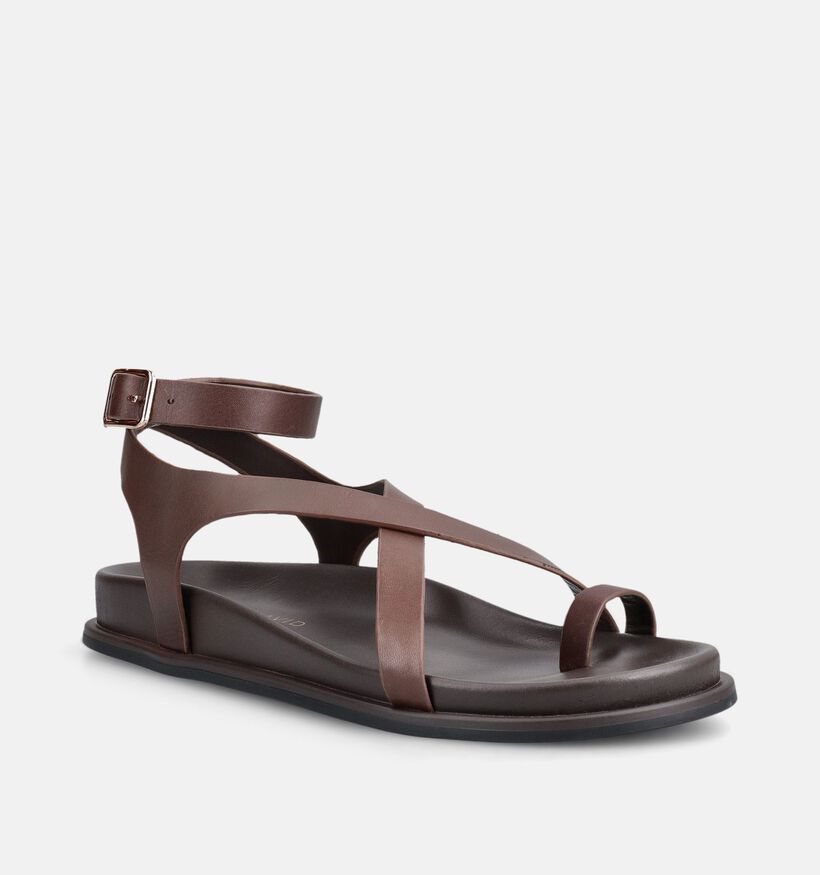 Laurent David Sandales plates en Marron pour femmes (373778)