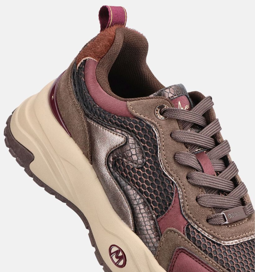 Mexx Palma Ora Baskets en Bordeaux/Brun pour femmes (378560) - pour semelles orthop&eacute;diques