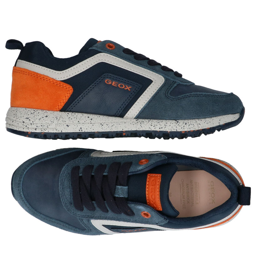 Geox Alben Chaussures à lacets en Bleu en cuir (284132)