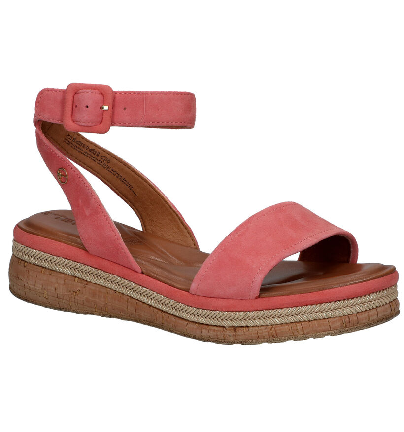 Tamaris Sandales compens&eacute;es en Rose en daim (289661)