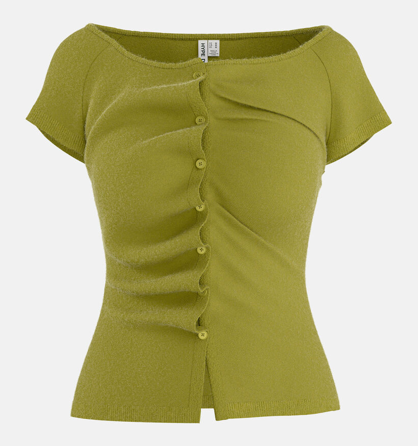 Hypedrop Kira Gathered Cardigan en Vert pour femmes (386470)
