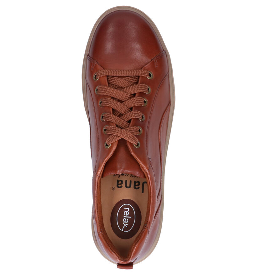 Jana Chaussures à lacets en Cognac en cuir (257530)