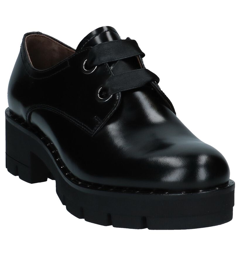 Zwarte NeroGiardini Veterschoenen met Studs in leer (226550)