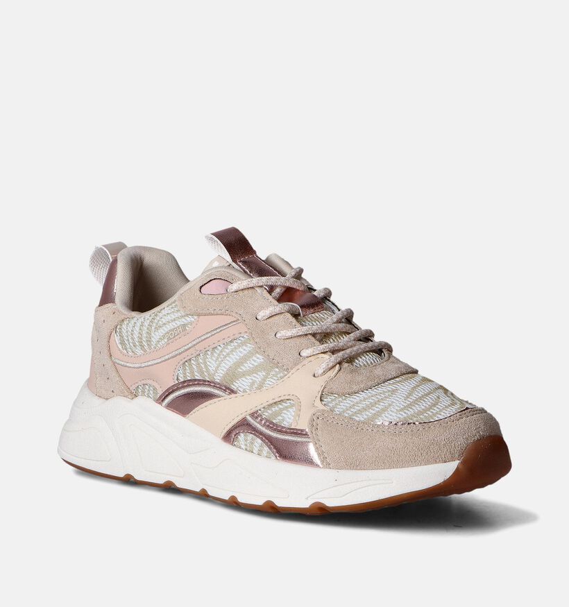 Posh by Poelman Baskets casual en Beige pour femmes (353722) - pour semelles orthopédiques