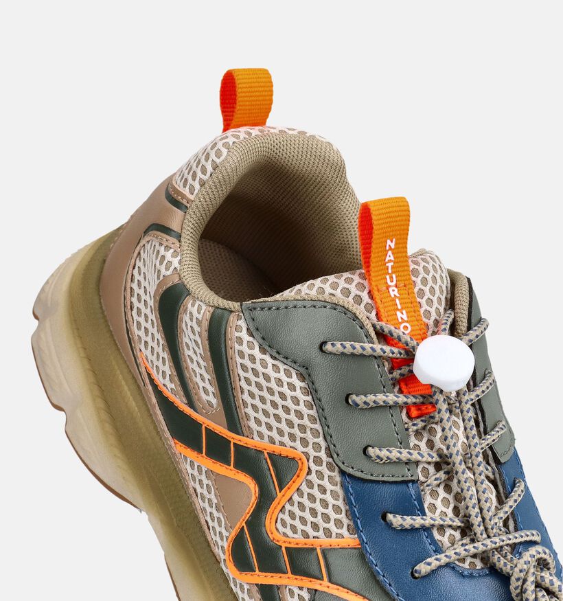 Naturino Wave Baskets en Beige/Vert pour gar&ccedil;ons (377261) - pour semelles orthop&eacute;diques