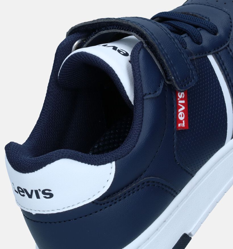 Levi's Kick Vel K Blauwe Schoenen met elastiek/velcro voor jongens (338607) - geschikt voor steunzolen