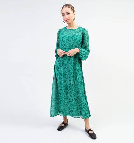 Robe mi-longue vert