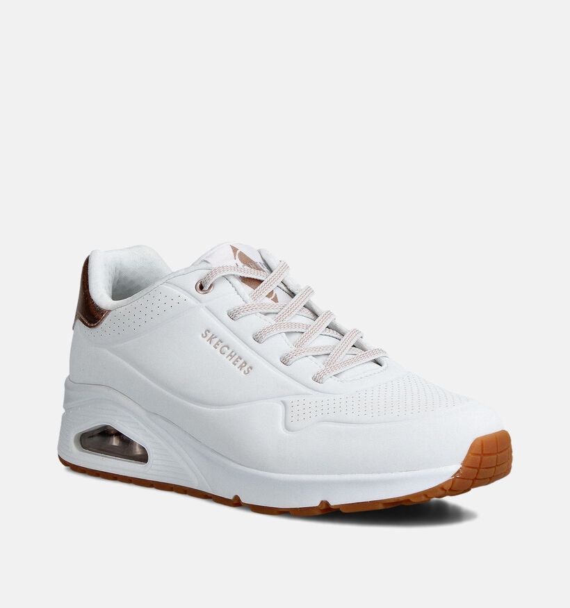 Skechers Uno Shimmer Baskets sportives en Blanc pour femmes (360893) - pour semelles orthopédiques