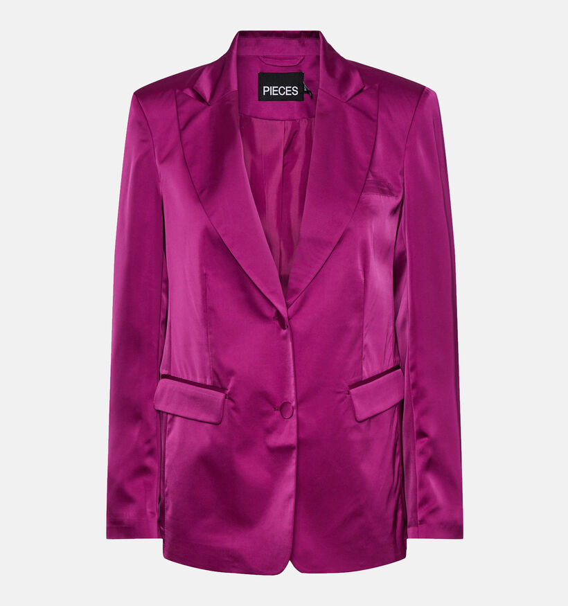 Pieces Sabrina Fuchsia Satijnen blazer voor dames (333233)